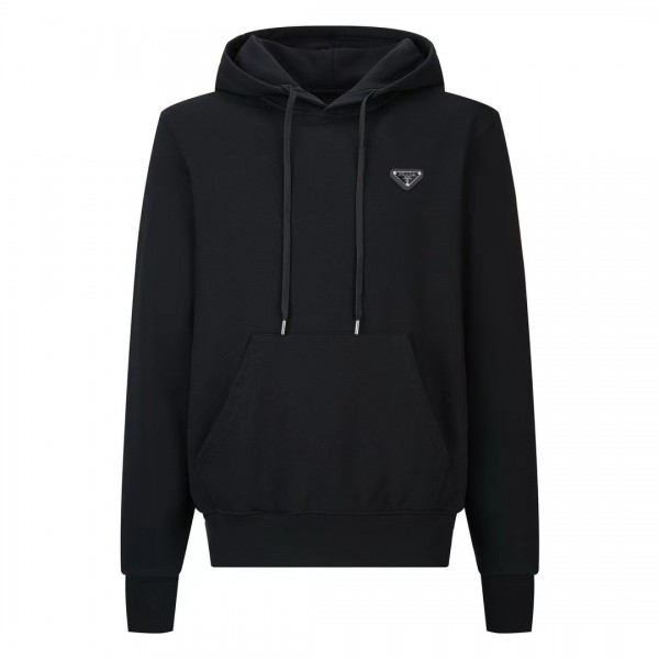 「#3594」PRADA leather label fleece hoodie