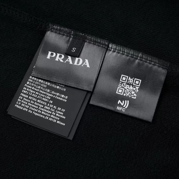 PRADA leather label fleece hoodie