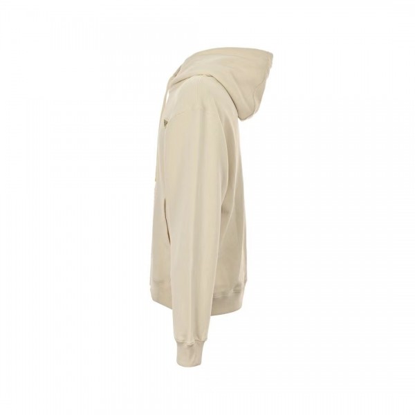 PRADA Apricot triangle logo hooded sweatshirt