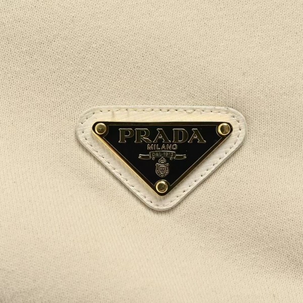 PRADA Apricot triangle logo hooded sweatshirt