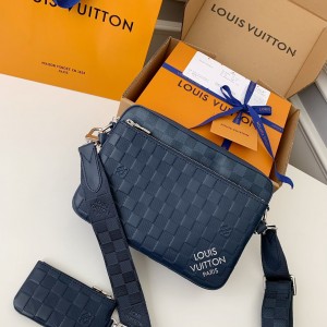 「#938」LOUIS VUITTON  TRIO Full Leather Messenger Bag M40438