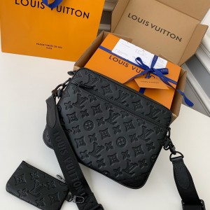 「#939」LOUIS VUITTON  TRIO Full Leather Messenger Bag M46602