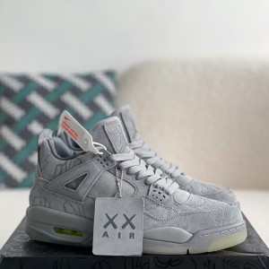 「#3632」Jordan Air Jordan 4 retro kaws suede lightweight wear-resistant non-slip mid-top
