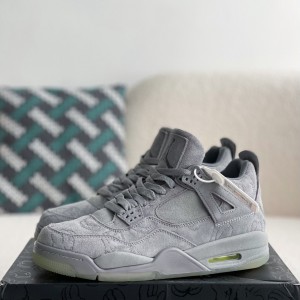 「#3632」Jordan Air Jordan 4 retro kaws suede lightweight wear-resistant non-slip mid-top