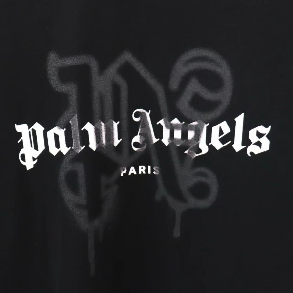 palm Angels lettering spray-painted short-sleeves