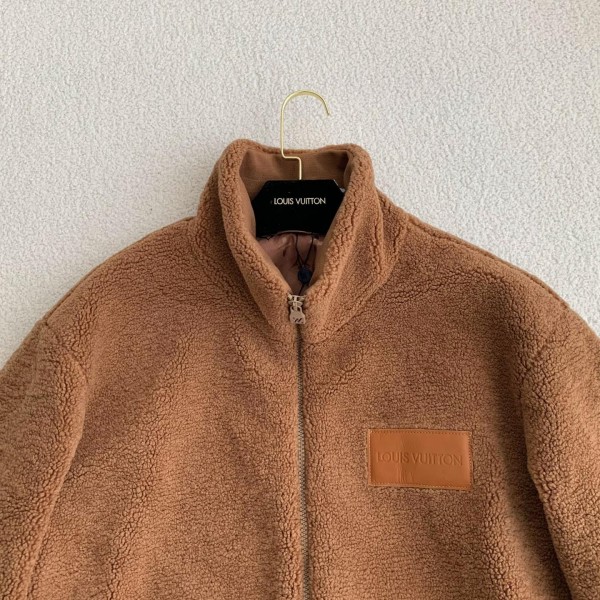 Louis Vuitton Jacquard vertical collar zipper fleece jacket