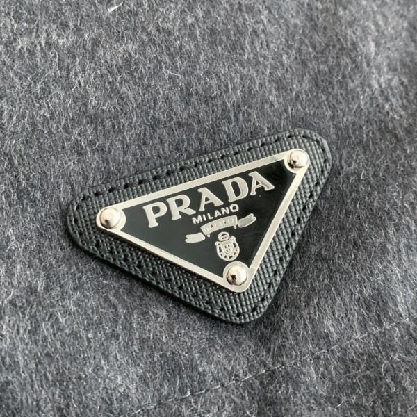 Prada logo stand collar down jacket