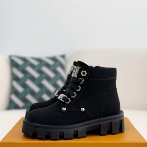 「#3716」LOUIS VUITTON Round toe lace-up boots