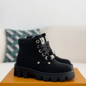 「#3716」LOUIS VUITTON Round toe lace-up boots