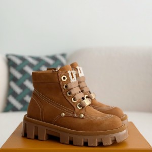 「#3717」LOUIS VUITTON Round toe lace-up boots