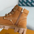「#3717」LOUIS VUITTON Round toe lace-up boots