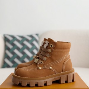 「#3717」LOUIS VUITTON Round toe lace-up boots