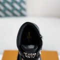 「#3718」LOUIS VUITTON Leather Round toe lace-up boots