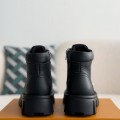 「#3718」LOUIS VUITTON Leather Round toe lace-up boots