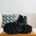 「#3718」LOUIS VUITTON Leather Round toe lace-up boots