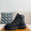 「#3718」LOUIS VUITTON Leather Round toe lace-up boots