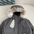 「#3737」Canada goose Classic expedition pure color winter hardhat Parker coat down jacket