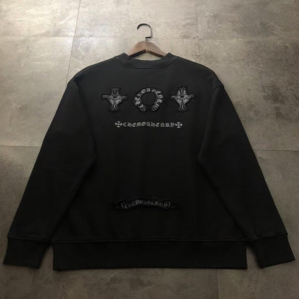 Chrome Hearts 24ss patch embroidered round neck sweatshirt