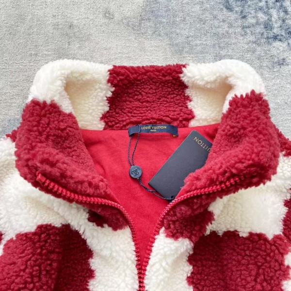 Louis Vuitton 24ss plaid fleece coat