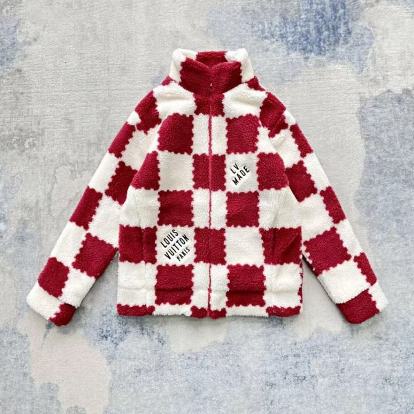 「#3760」Louis Vuitton 24ss plaid fleece coat