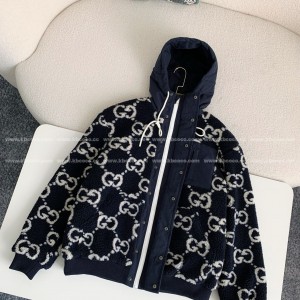 「#3762」Gucci Jacquard Lambswool Hooded Jacket