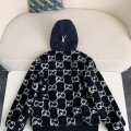 「#3762」Gucci Jacquard Lambswool Hooded Jacket