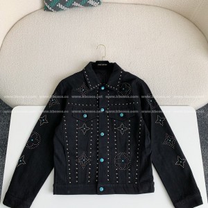 「#3763」LV turquoise rivet denim jacket