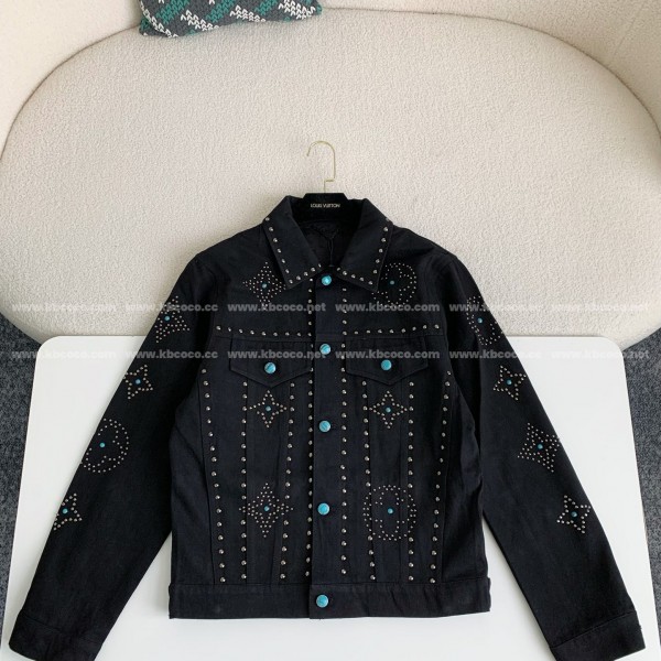 「#3763」LV turquoise rivet denim jacket