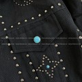 「#3763」LV turquoise rivet denim jacket