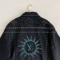 「#3763」LV turquoise rivet denim jacket