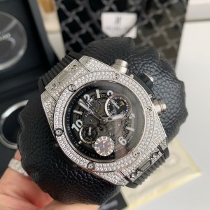 「#3766」Hublot full diamond chronograph v2 version watch
