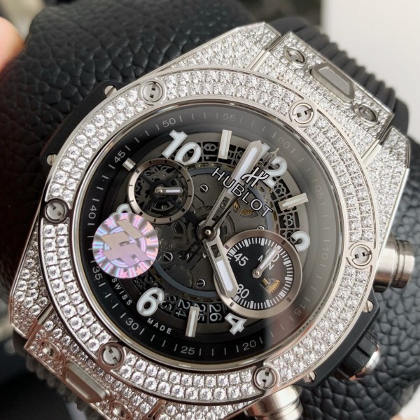Hublot full diamond chronograph v2 version watch