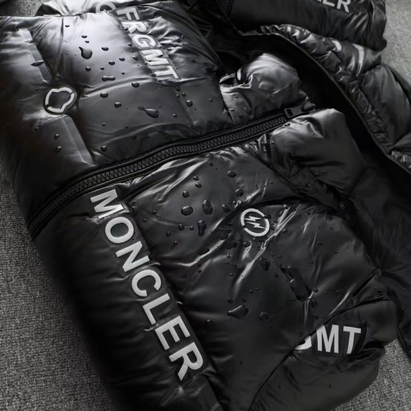 Moncler Fujiwara Hiroshi co-branded full-print letter shiny down jacket