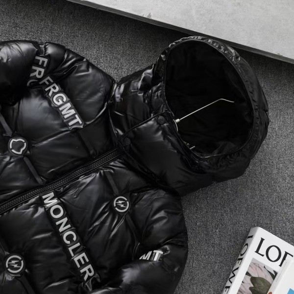 Moncler Fujiwara Hiroshi co-branded full-print letter shiny down jacket