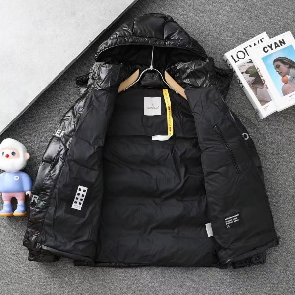 Moncler Fujiwara Hiroshi co-branded full-print letter shiny down jacket