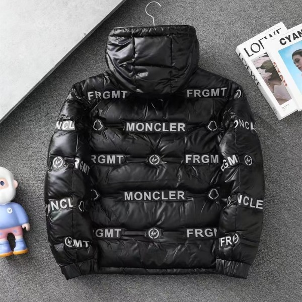 Moncler Fujiwara Hiroshi co-branded full-print letter shiny down jacket