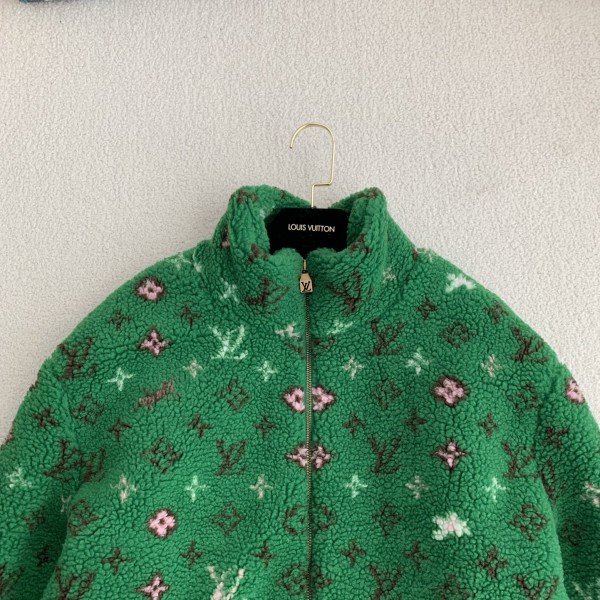 Louis Vuitton Jacquard vertical collar zipper fleece jacket
