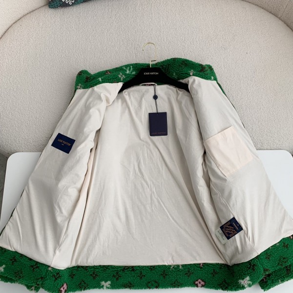 Louis Vuitton Jacquard vertical collar zipper fleece jacket