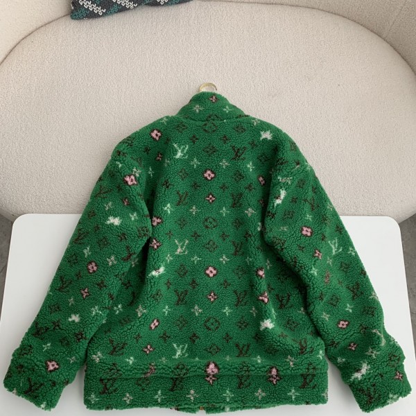 Louis Vuitton Jacquard vertical collar zipper fleece jacket