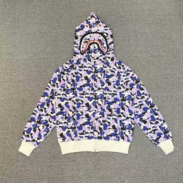 「#3818」bape Shizuoka Limited Edition Violet Camouflage Shark Sweatshirt