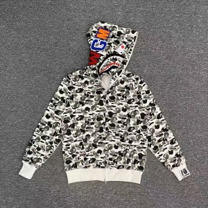 「#3819」bape ink camouflage shark sweatshirt