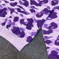 「#3821」bape purple camouflage classic shark zipper sweatshirt