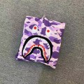 「#3821」bape purple camouflage classic shark zipper sweatshirt