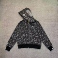 「#3822」bape grey camouflage classic shark zipper sweatshirt