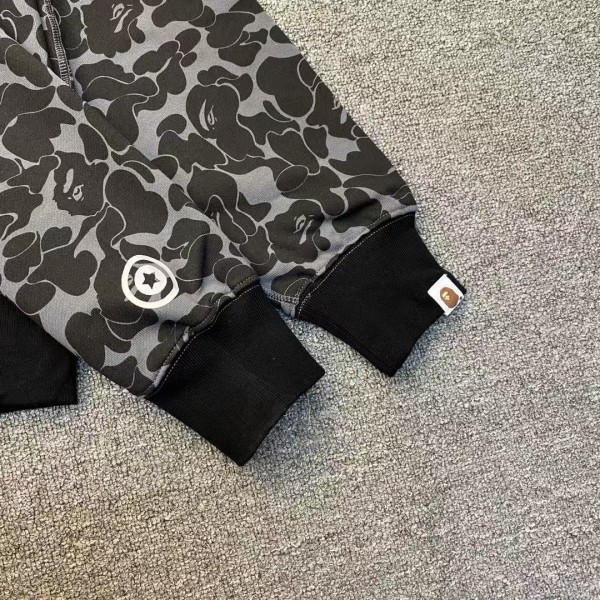 bape grey camouflage classic shark zipper sweatshirt