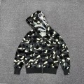 「#3824」bape luminous camouflage laser shark hooded zip-up sweatshirt