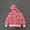 「#3825」bape pink camouflage classic shark zipper sweatshirt