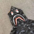 「#3826」bape grey camouflage classic shark zip-up sweatshirt