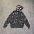 「#3826」bape grey camouflage classic shark zip-up sweatshirt