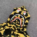 「#3827」bape camouflage yellow classic shark zipper sweatshirt